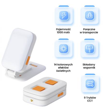 Camrock Live Stream - wielofunkcyjna lampka LED - infografika
